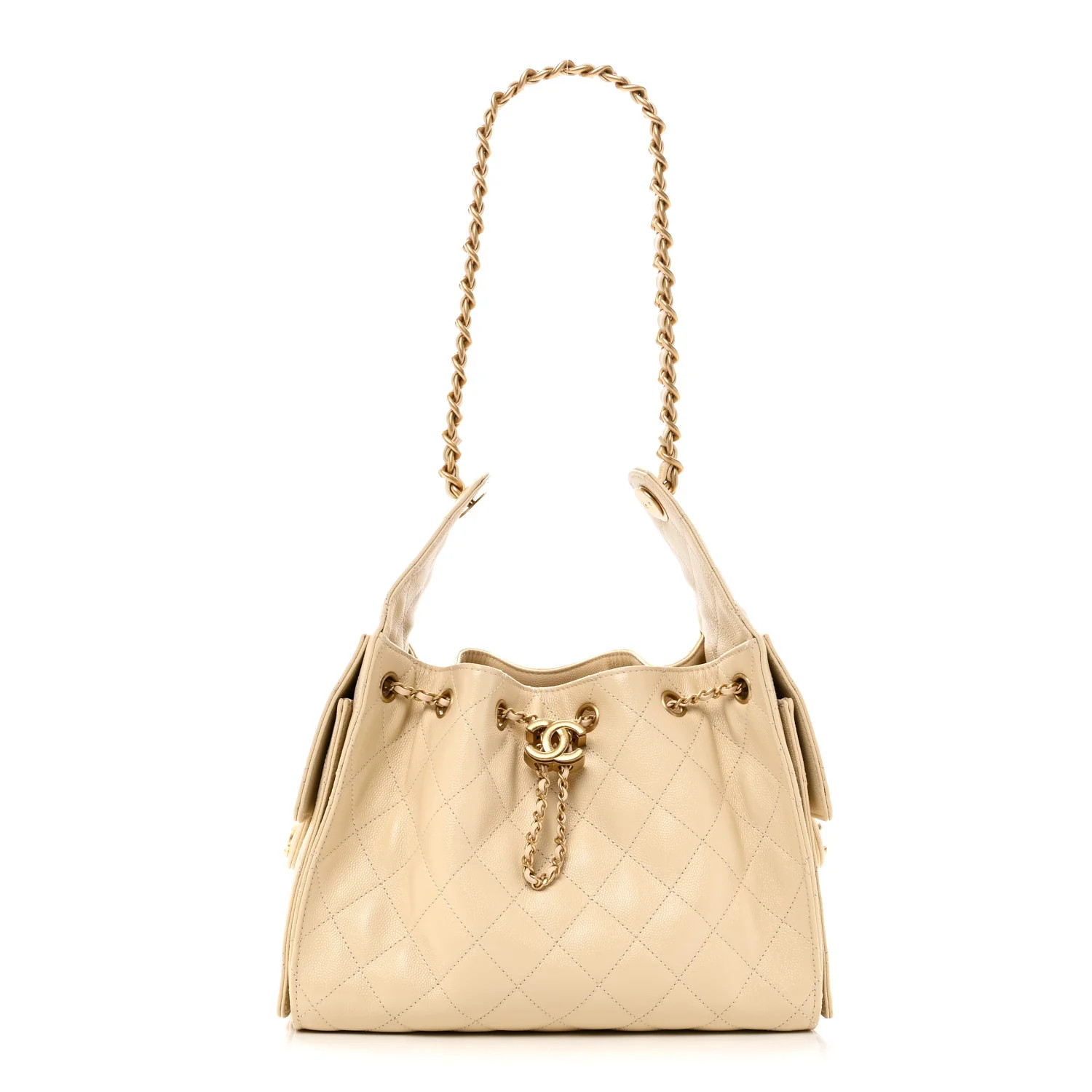 Caviar Quilted Small Chanel 25 Handbag Light Beige | FASHIONPHILE (US)