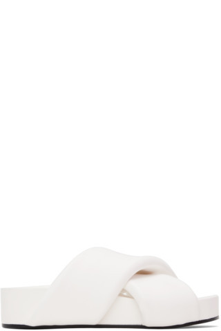 White Oversized Wrapped Sandals | SSENSE