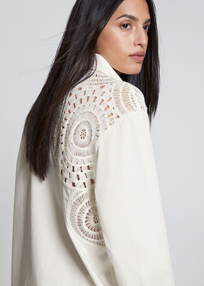 Oversized Crocheted Detail Shirt | & Other Stories US
