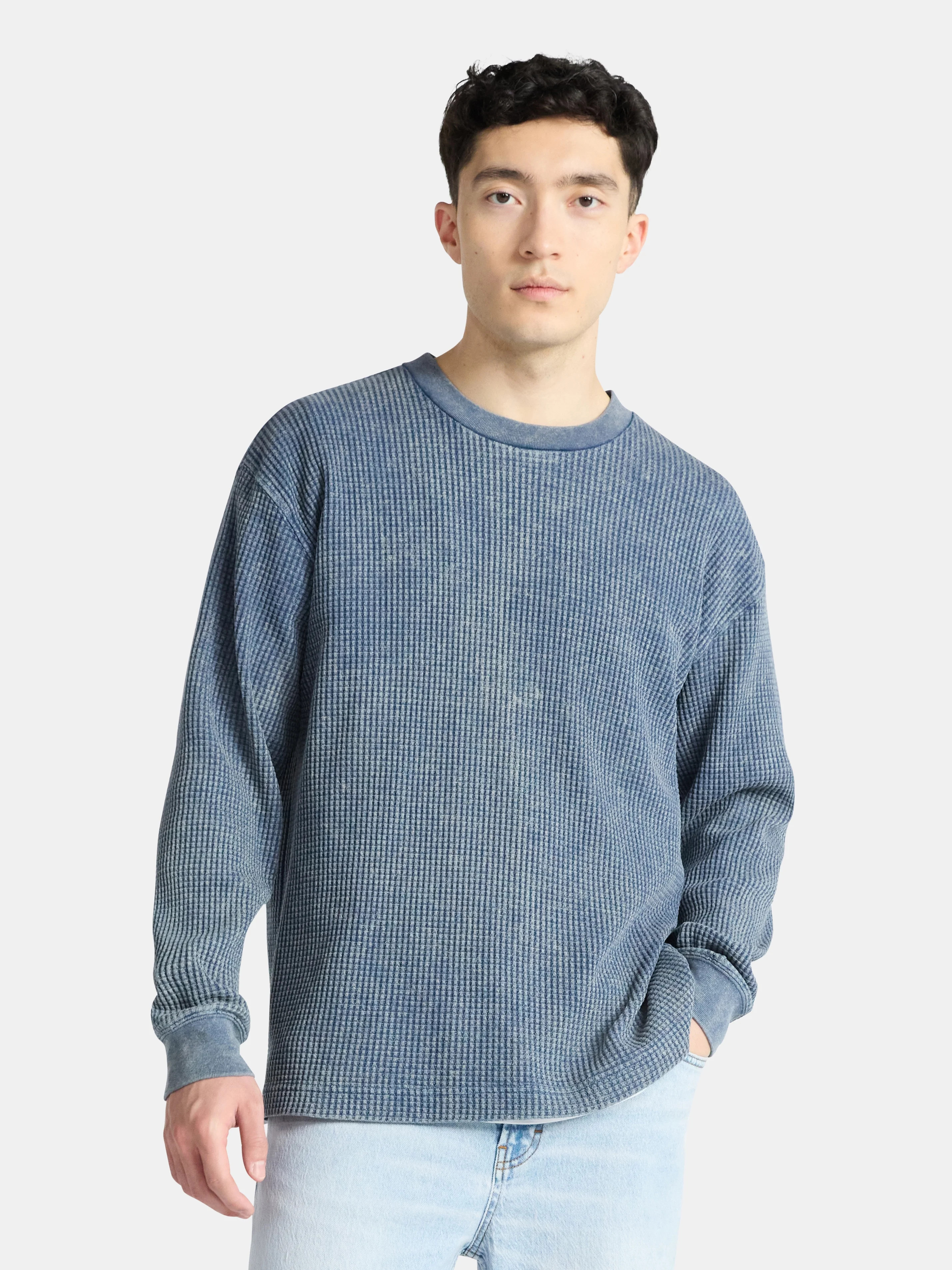 No Boundaries Thermal Tee with Long Sleeves, Men's & Big Men's | Walmart (US)