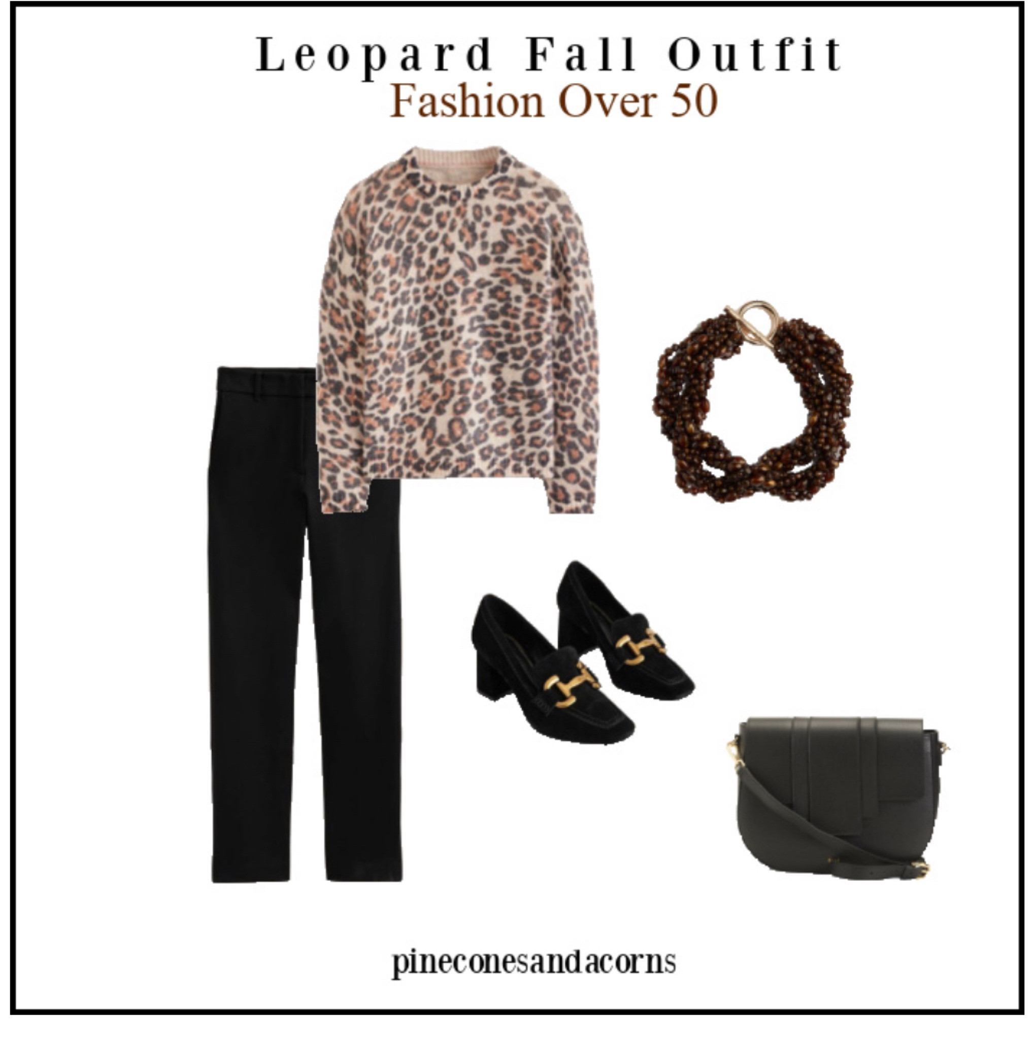 Leopard and animal prints are everywhere this season! Add a leopard sweater to your fall wardrobe, pair it with black pants and accessories and you have a beautiful fall outfit that you will have for years to come. #leopard 

#LTKSeasonal #LTKover40