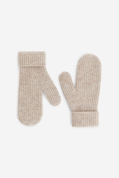 Wool-Alpaca Blend Mittens – Beige Melange – Women – ARKET GB | Arket UK
