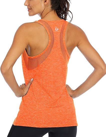 ICTIVE Workout Tank Tops for Women Loose fit Yoga Tops for Women Mesh Racerback Tank Tops Open Ba... | Amazon (US)