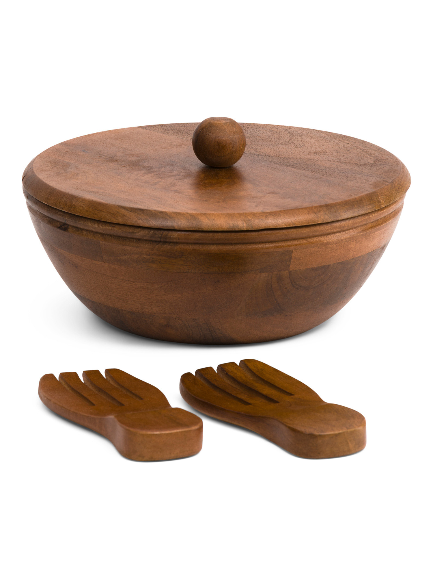 Acacia Wood Serving Bowl With Lid | TJ Maxx