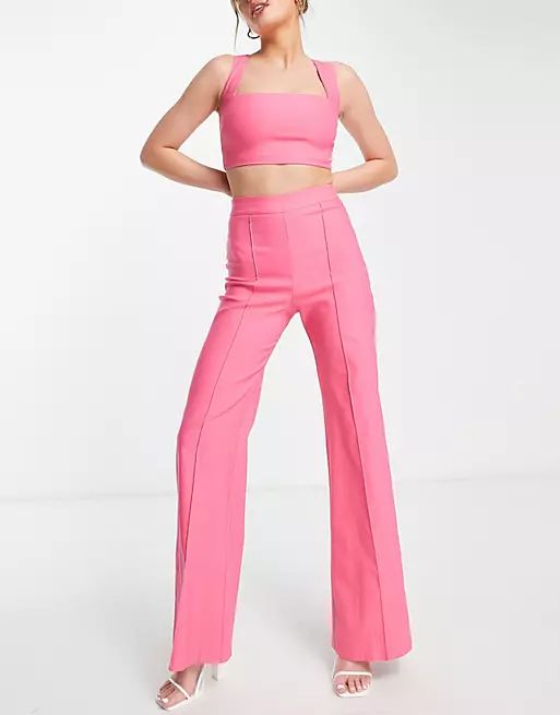 Vesper wide leg pants in pink - part of a set | ASOS (Global)