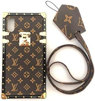 YUNGNIN Trunk Phone Cases for iPhone X/XS,Brown Monogram Designer Elegant Luxury Style PU Leather... | Amazon (US)