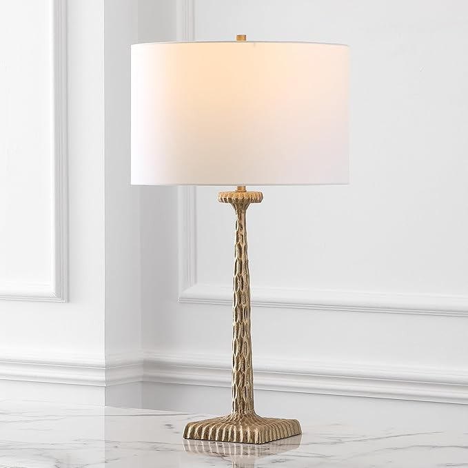 Amazon.com: SAFAVIEH Couture Lighting Collection Roxalina Antique Brass/White Metal Base 29-inch ... | Amazon (US)