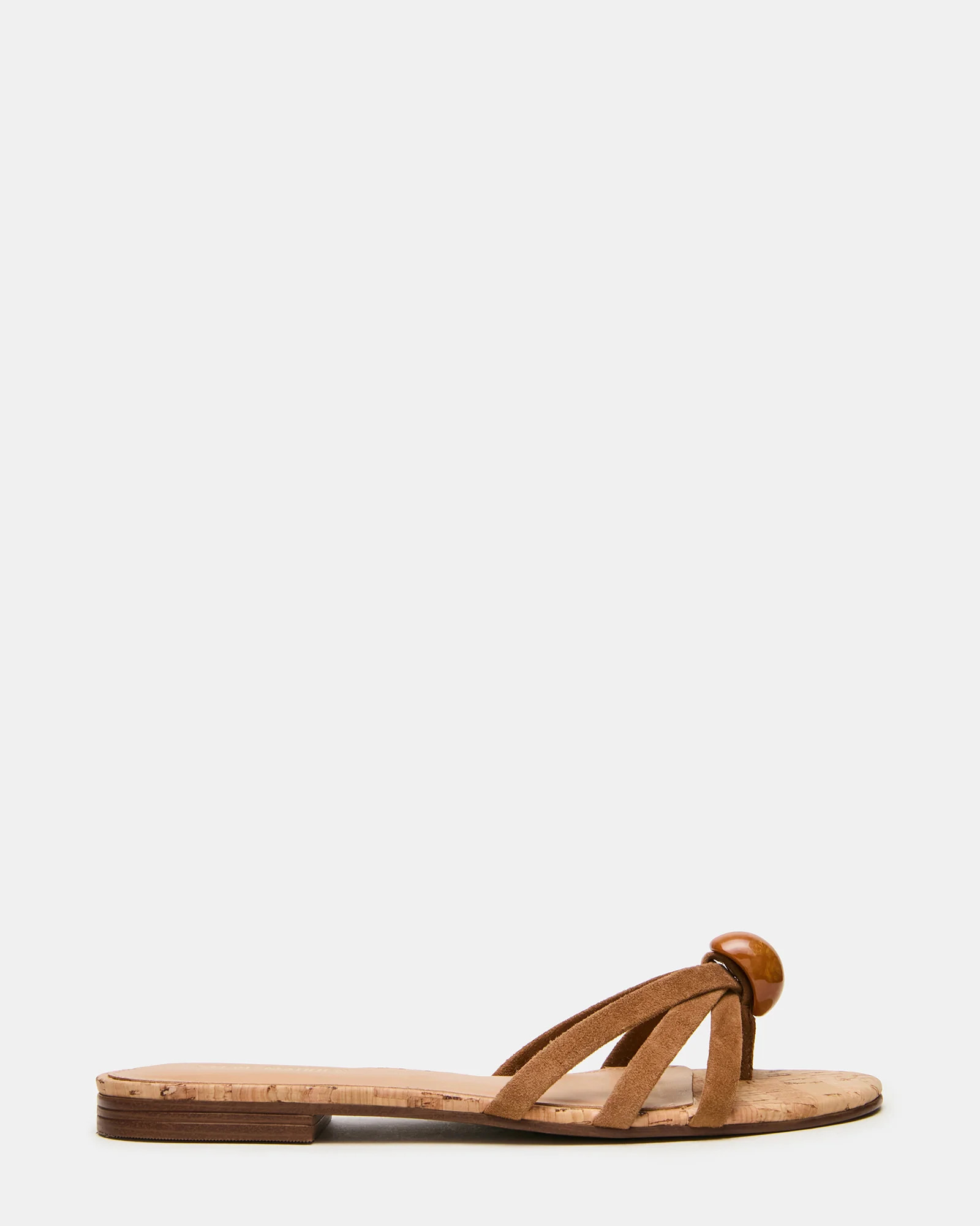 CALISSI Stone Chestnut Suede Strappy Slide Women's Sandal | Steve Madden (US)