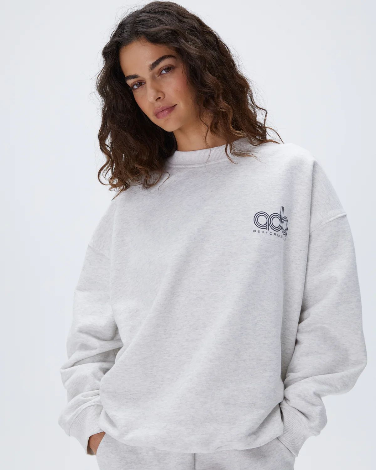 Performance Oversized Sweatshirt - Light Grey Melange | Adanola UK