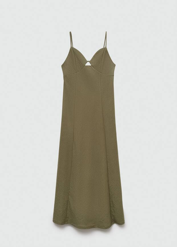 Long dress with straps -  Women | Mango USA | MANGO (US)