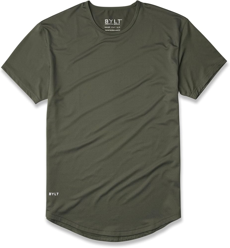 BYLT Performance Drop-Cut Men's T Shirt – Athletic Drop Cut Crewneck Tee – Moisture Wicking, ... | Amazon (US)