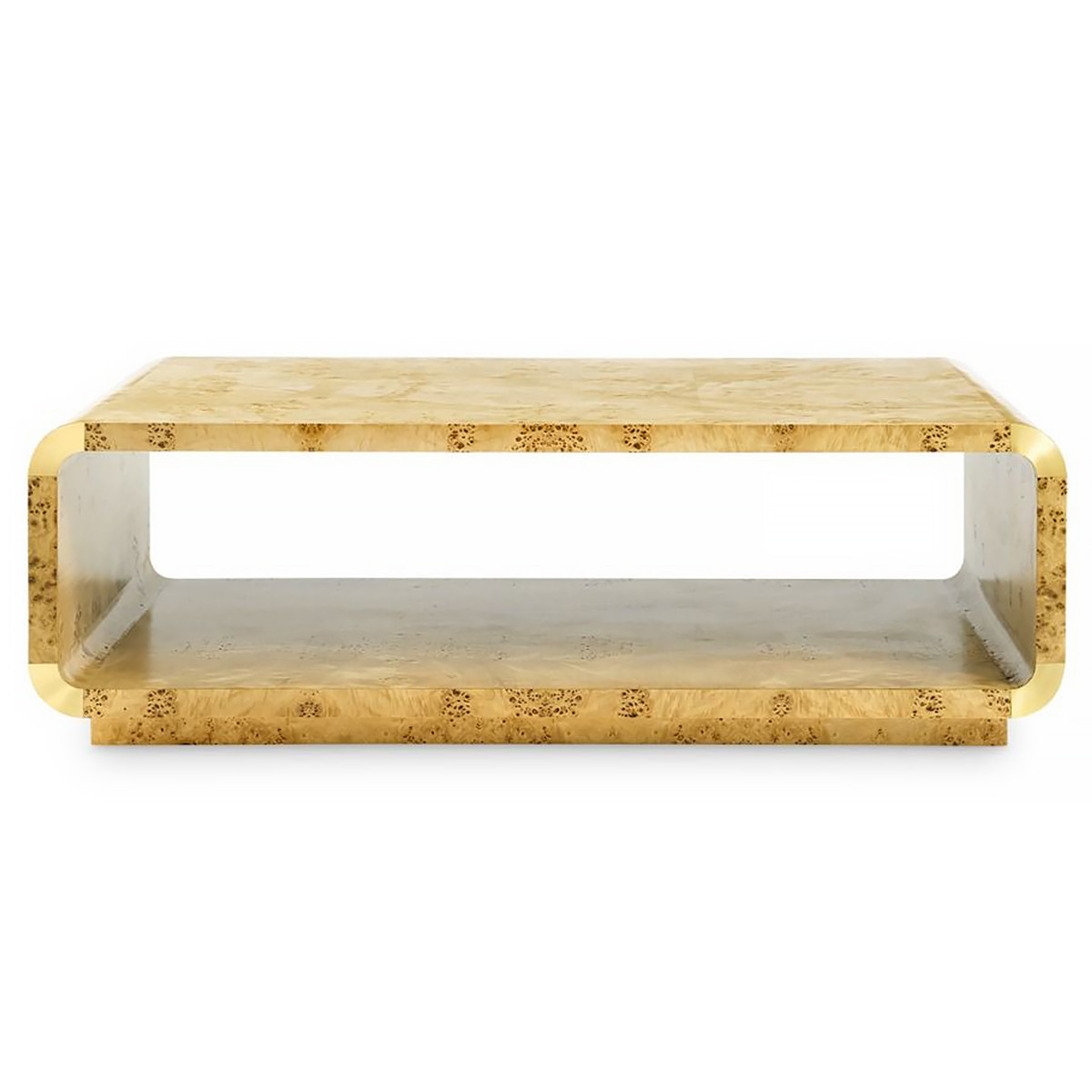 Villa & House Emil Rustic Lodge Beige Burl Wood Rectangular Coffee Table | Kathy Kuo Home