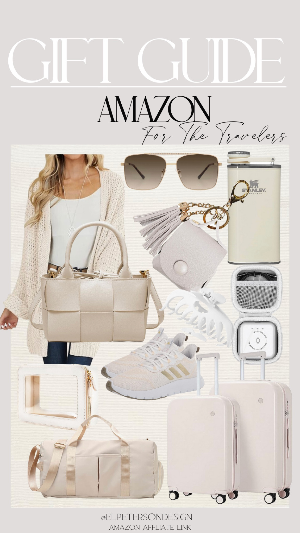 Tote bag
Cardigan
Stanley cup
Keychain
Sunglasses
Tennis shoes 
Suitcase set
Claw clip
Duffle bag
Makeup bag

#LTKGiftGuide