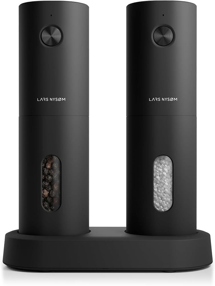 LARS NYSØM Electric Salt and Pepper Grinder Set I Automatic Salt and Pepper Mills with Adjustabl... | Amazon (US)