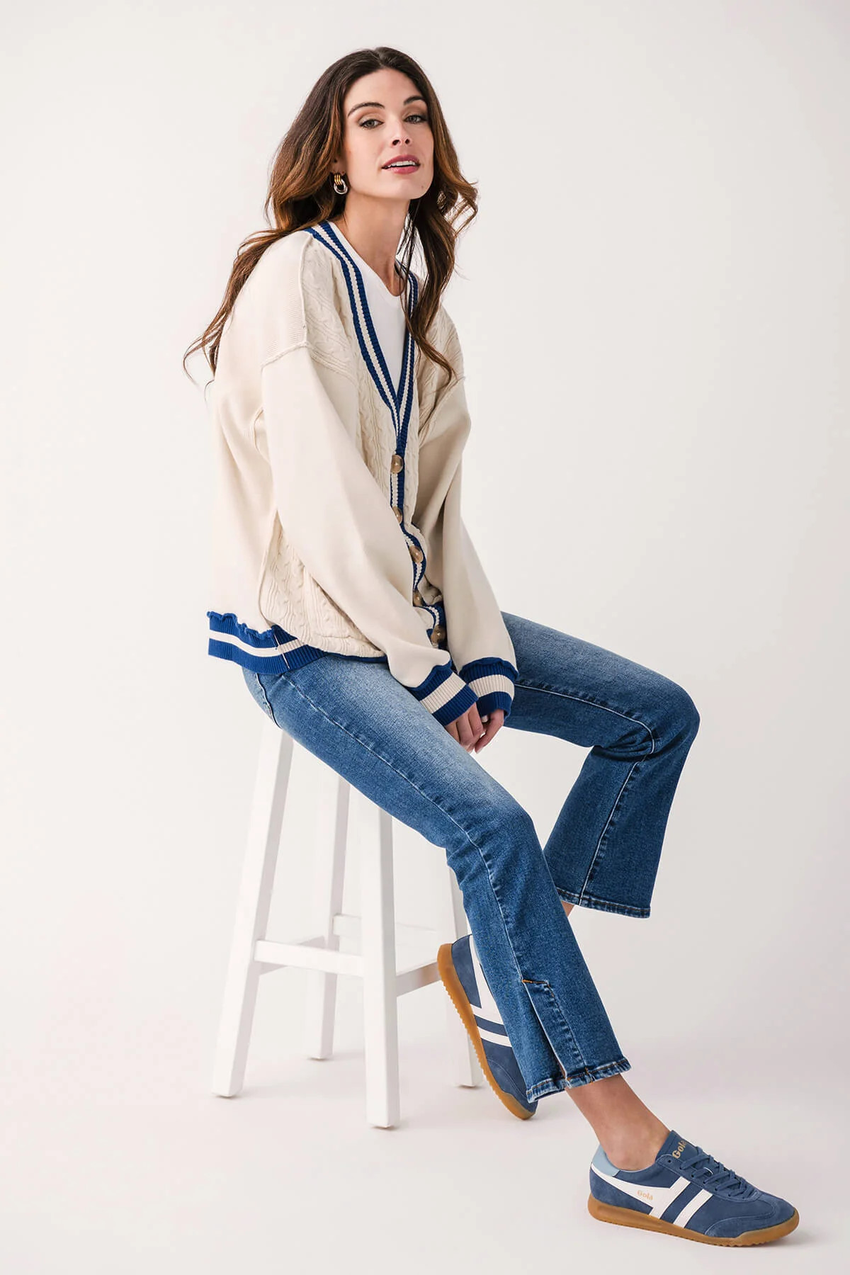 Risen Lydia High Rise Bootcut Side Slit Jeans | Social Threads