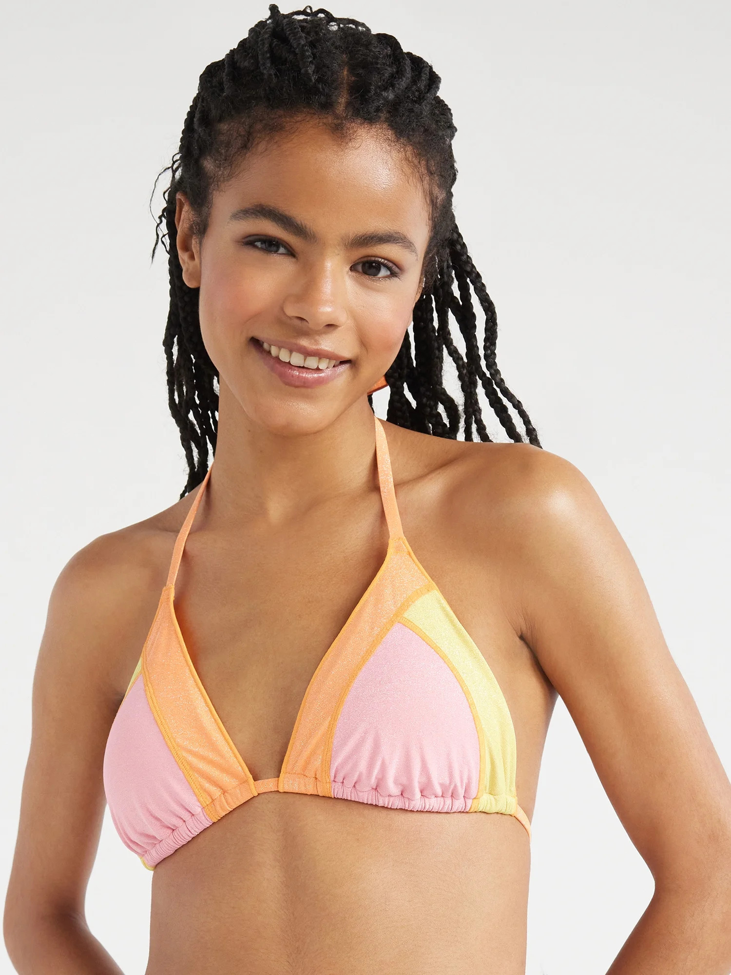 No Boundaries Juniors Lurex Triangle Bikini Top, Sizes XS-XL | Walmart (US)