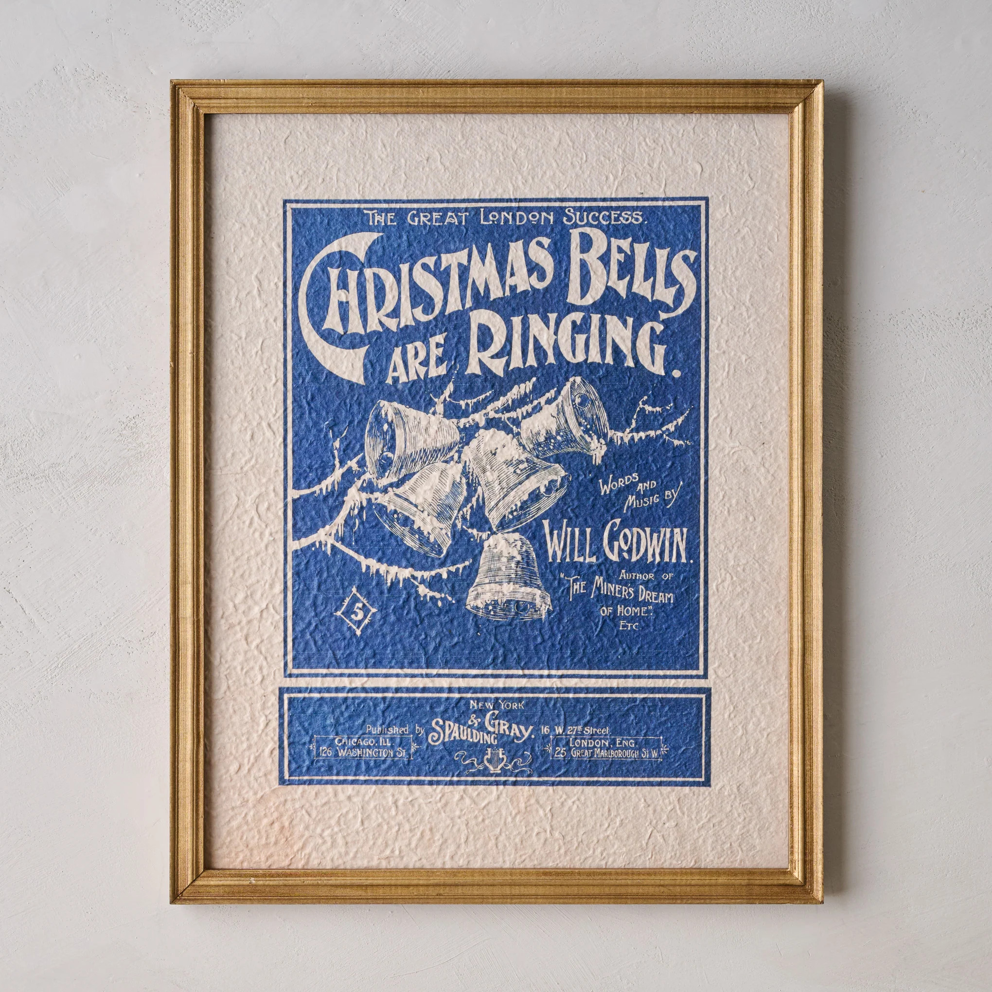 Vintage Christmas Bells Are Ringing Framed Print | Magnolia