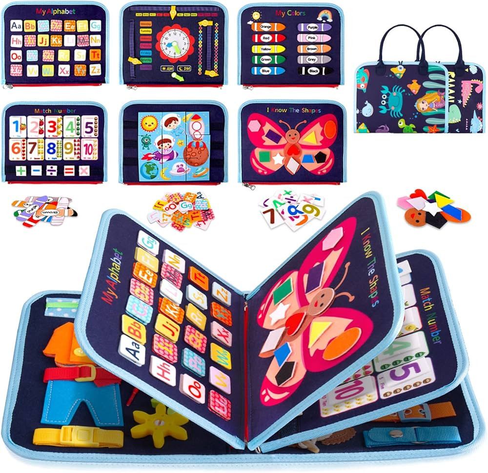 HONGDDY Busy Board Montessori Toys for Toddler, Sensory Board Toy for Learning Fine Motor Skills ... | Amazon (US)