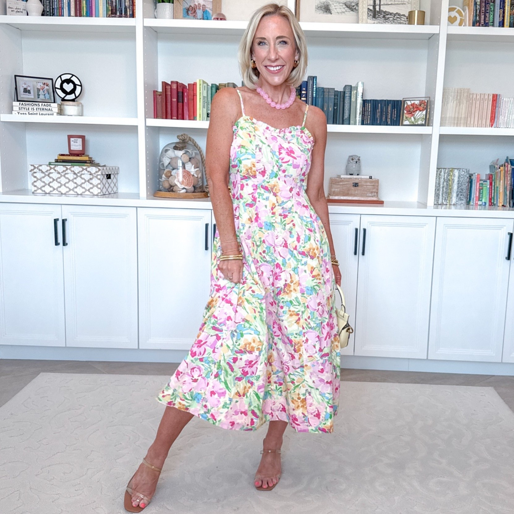Walmart - unboxing - part 2 * Floral Panel Midi Dress w/ Sweetheart Neckline - size XS. $38. 

#LTKSeasonal#LTKOver40

#LTKootd