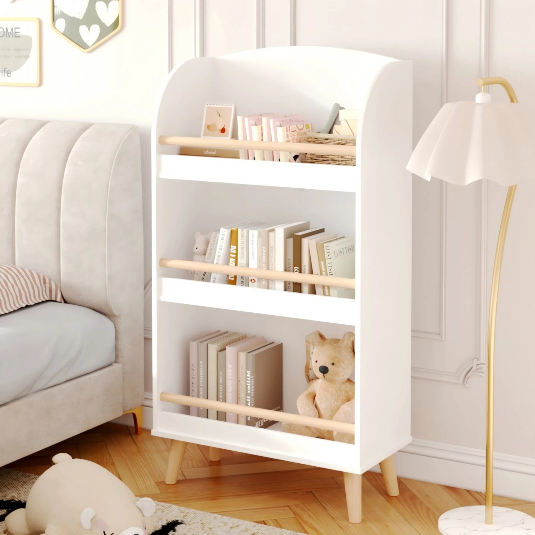 Jopath 3-Tier Bookcase,Kids Bookshelf &BToy Storage Cabinet Organizer,White | Walmart (US)