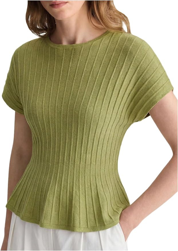 MakeMeChic Women's Dressy Ruffle Peplum Tops Business Casual Top | Amazon (US)