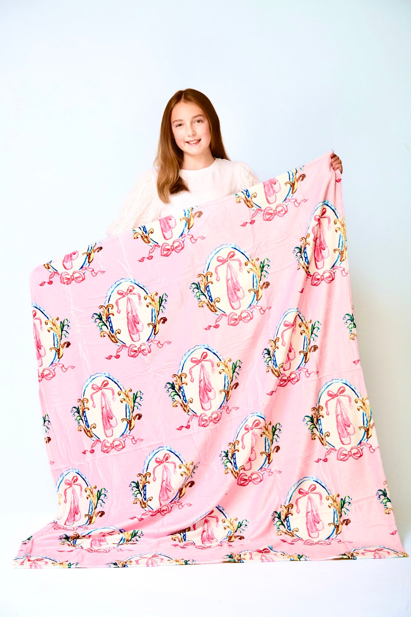 Ballet Shoes Crest Minky Blanket | Over The Moon Gift