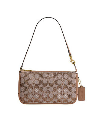 Plaza Small Crystal Signature Jacquard Shoulder Handbag | Macy's
