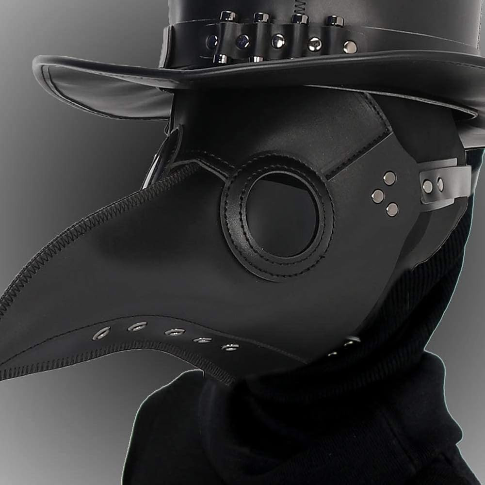 Amazon.com: Plague Doctor Mask, Steampunk Bird Mask, Black Long Nose Beak Cosplay Halloween Costu... | Amazon (US)