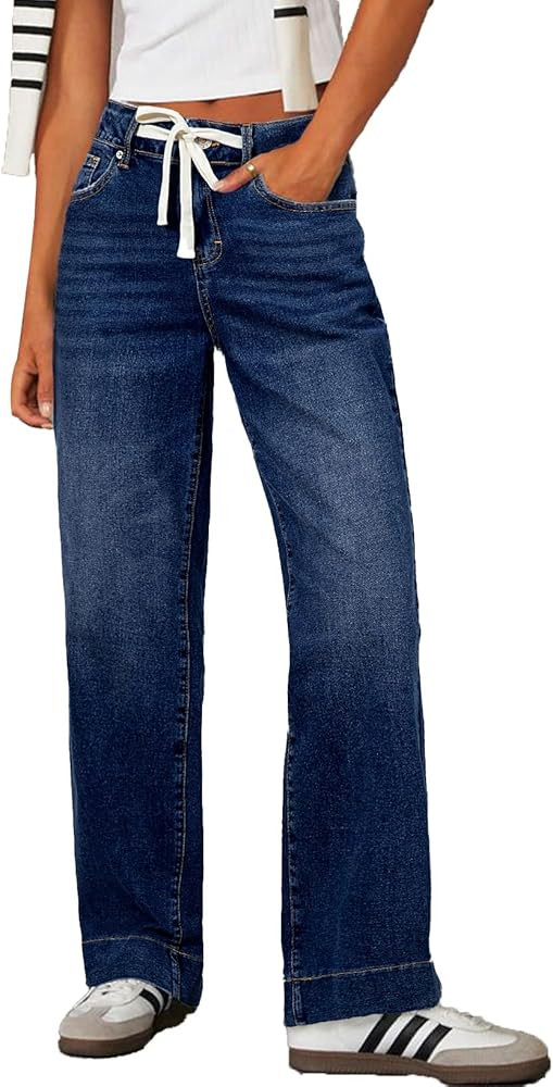 Sidefeel High Waisted Wide Leg Jeans Straight Leg Denim Pants | Amazon (US)