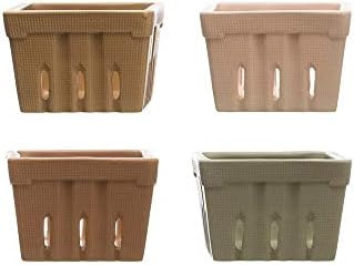 Creative Co-op Stoneware Berry Baskets, Multicolor, Set of 4 (Matte Finish) | Amazon (US)