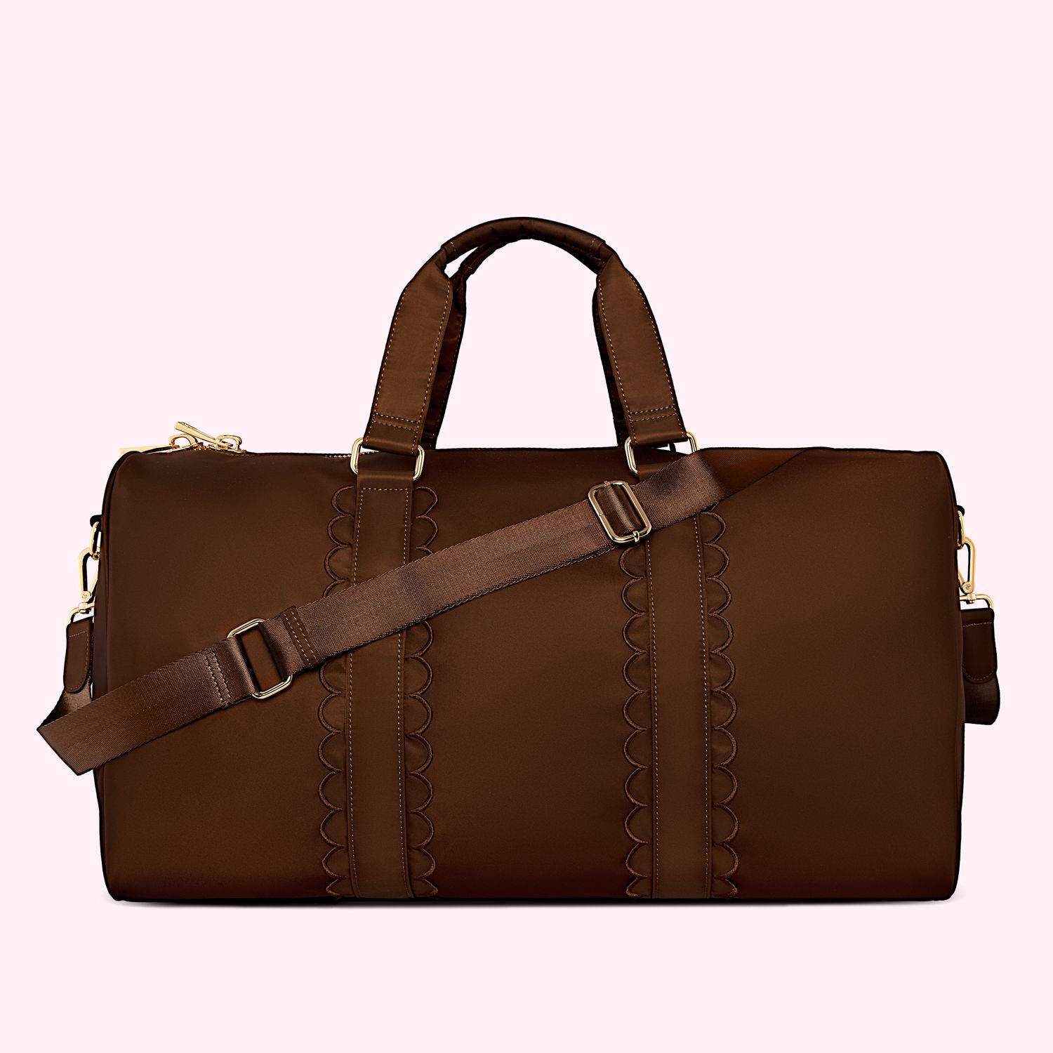 Espresso Scalloped Duffle Bag - Customizable | Stoney Clover Lane | Stoney Clover Lane