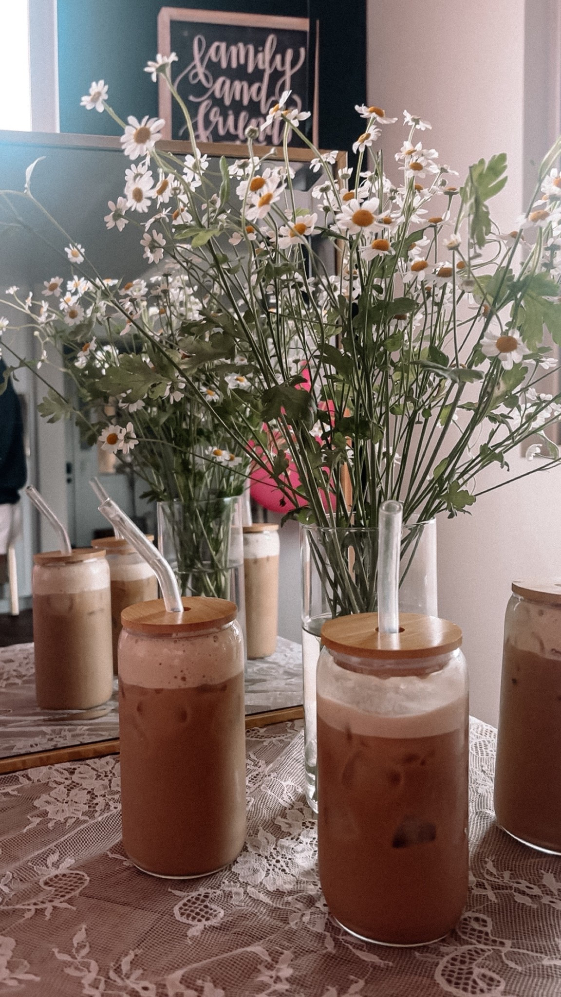 Kaitlyn’s birthday started the only way an 18th birthday should—with a full iced coffee bar and a house full of giggles, curling irons, and chaos (the good kind).

She and her friends got ready for brunch in Little Italy, so we set up a little something special to fuel the morning—iced lattes in glass cups, flowers from Trader Joe’s , and a lace tablecloth because… extra is kind of our thing.

The girls said it felt like a scene from a movie. And honestly? We ate that up. It was sweet, simple, and felt like such a moment.

We’ll definitely be recreating this again, but now we’re curious—what’s your go-to way to make a morning feel special?

#TheHumbleHearthstone #BirthdayMorningMagic #IcedCoffeeBar #GetReadyWithMeVibes #LittleItalyBrunch #DIYForBusyCouples #HomeAsWeGo #LaceAndLattes #RealLifePretty

#LTKFindsUnder50 #LTKHome #LTKParties