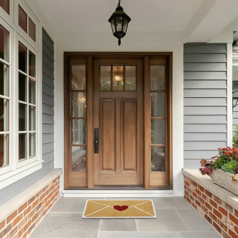 Heart Envelope Valentine's Day Outdoor Coir Doormat, Natural and Red, 18" x 30", by My Texas Hous... | Walmart (US)