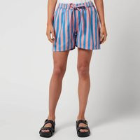 SZ Blockprints Women's Shorts In Thick Stripes - Faded Rose & London Blue - L | Coggles (Global)