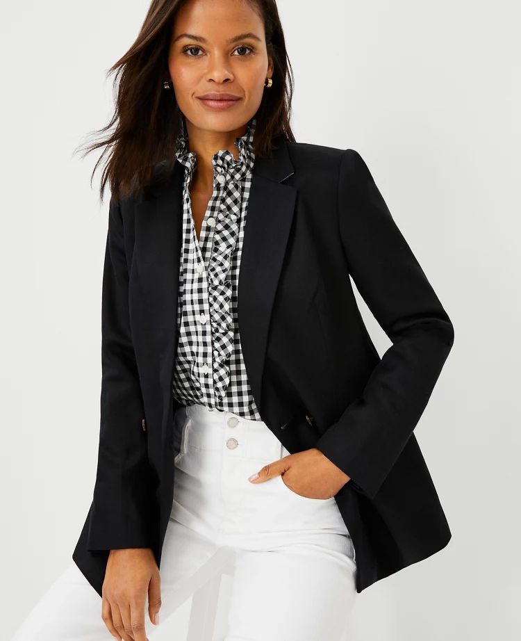 The Twill Double Breasted Blazer | Ann Taylor (US)