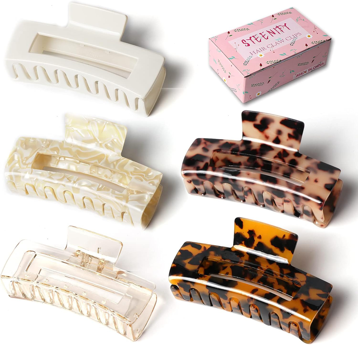 SYEENIFY Hair Clips, Hair Clips for Women Girls, Hair Claw Clips for Thick Thin Hair ,Large Hair Cla | Amazon (US)