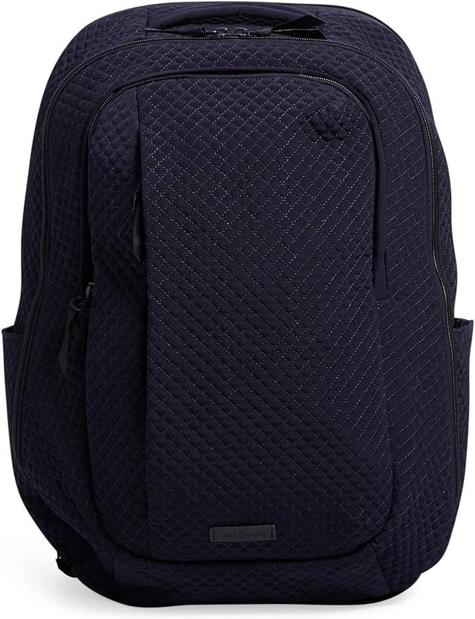 Vera Bradley Women's Microfiber Large Travel Backpack Travel Bag, Classic Navy, One Size | Amazon (US)