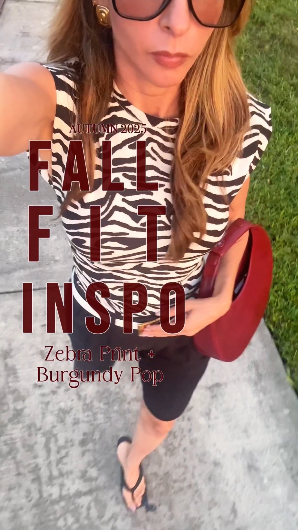 Zebra Print Meets Fall Chic 🖤🤍🍷
This season is all about mixing bold patterns with deep autumn tones.

I paired a Mango zebra print top with Madewell Bermuda shorts for a tailored yet playful vibe. Balanced it out with Circus sandals for everyday ease, oversized Amazon sunglasses for a sleek finish, and topped it all with the standout Starbag in burgundy for that fall-ready pop of color.

Animal print never goes out of style—especially when paired with rich, wine-inspired hues.

#LTKFallSale #LTKSeasonal #LTKStyleTip