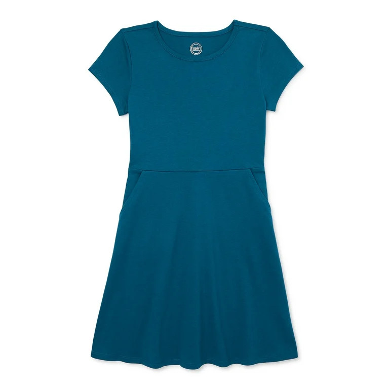 Wonder Nation Girls Short Sleeve Play Dress with Pockets, Sizes 4-18 | Walmart (US)
