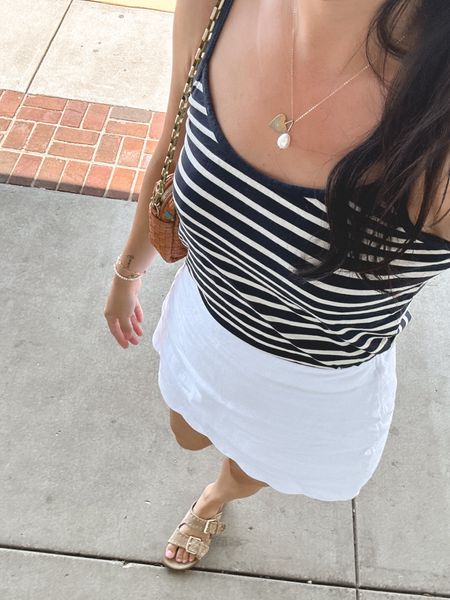 Before the storms rolled through, I was all nautical vibes ⚓️💙🤍  I’ve had this striped tank for a few years now (I even have it in the opposite color way) and it’s an easy wear-and-go tank. 

#LTKStyleTip #LTKFindsUnder100
