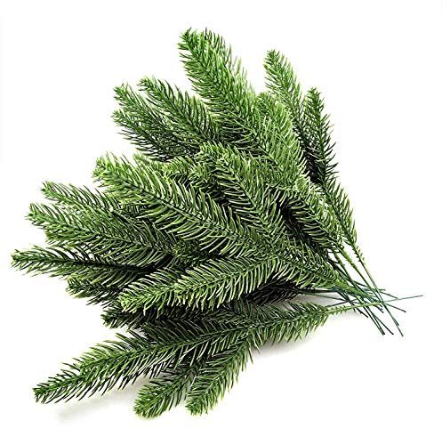 Elyjhyy 30pcs Artificial Pine Branches Green Plants Pine Needles DIY Accessories for Garland Wreath  | Amazon (US)