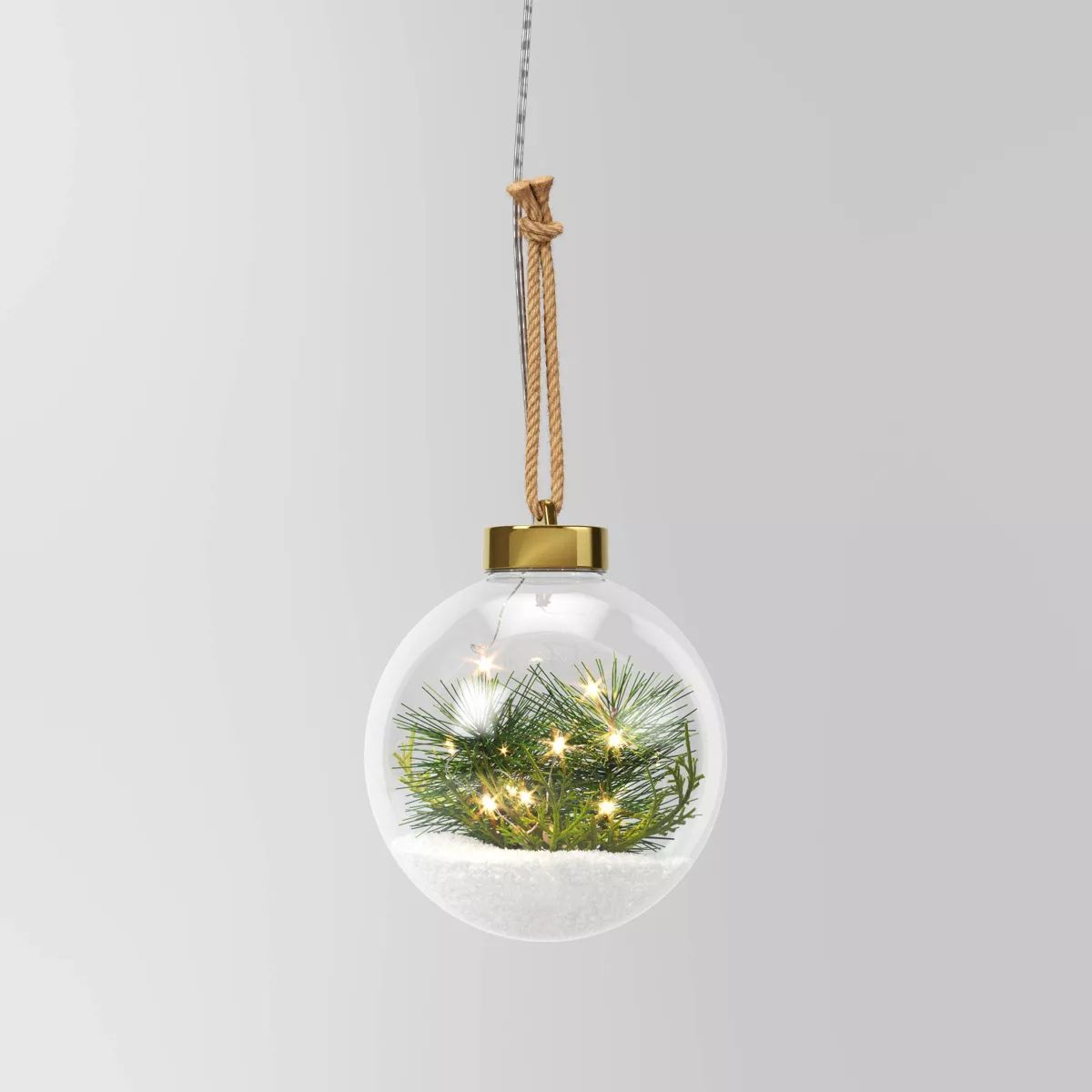 Battery Operated LED Globe with Faux Greenery Christmas Novelty Sculpture Light Warm White - Wond... | Target