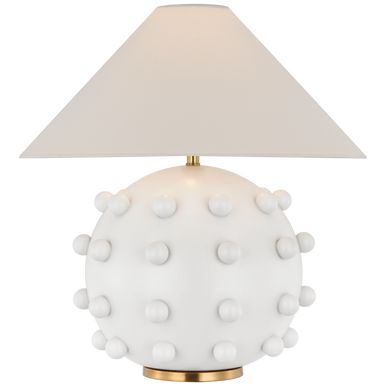 Linden Medium Orb Table Lamp, 1-Light, Plaster White, 23"H (KW 3027PW-L D644Z) | Lighting Reimagined