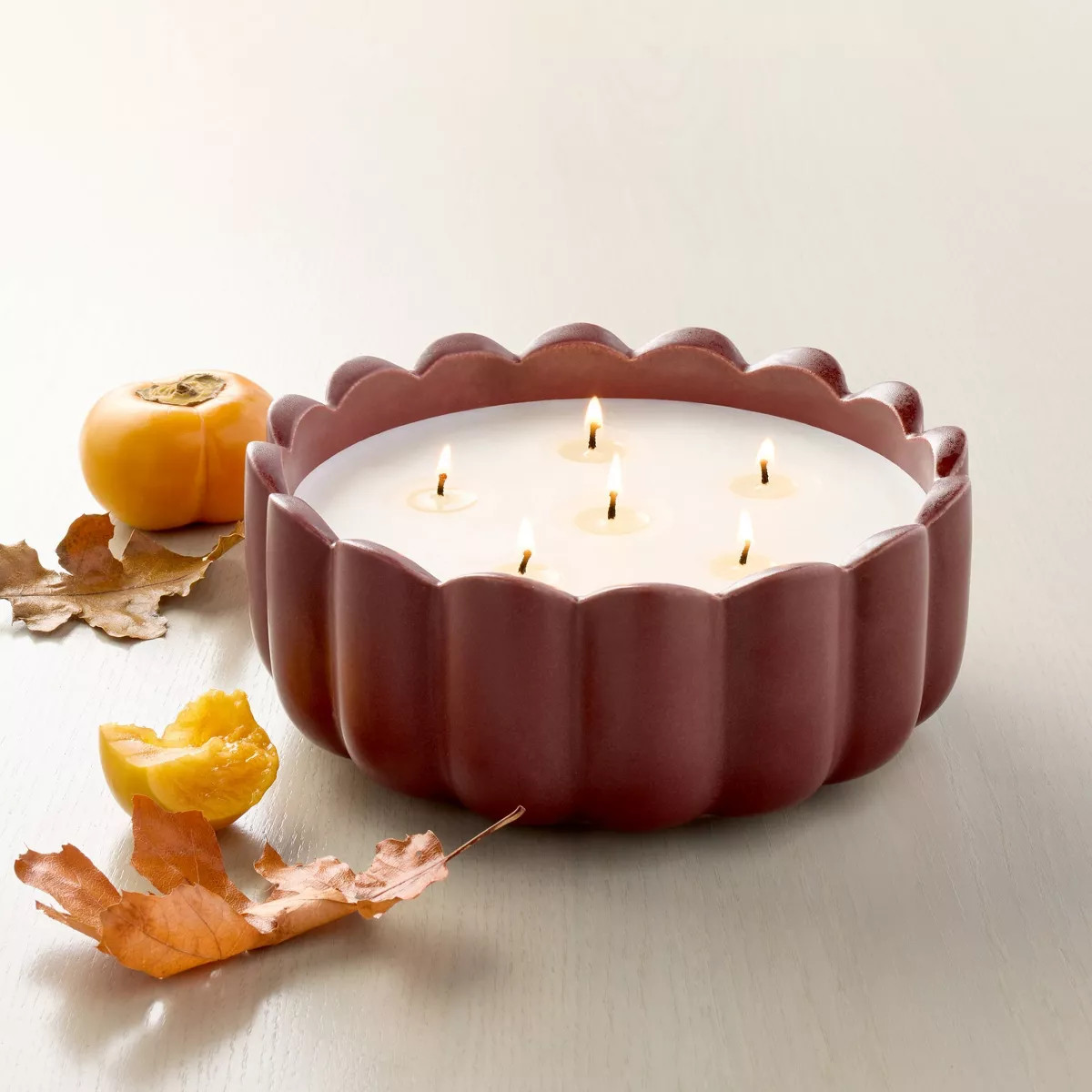 6 Wick Ceramic Scalloped Rim Jar Candle 42oz - Hearth & Hand™ with Magnolia | Target