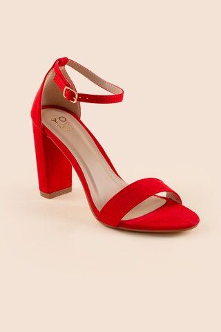 Women's Yoki Block Heels in Red by Francesca's - Size: 5 | Francesca's