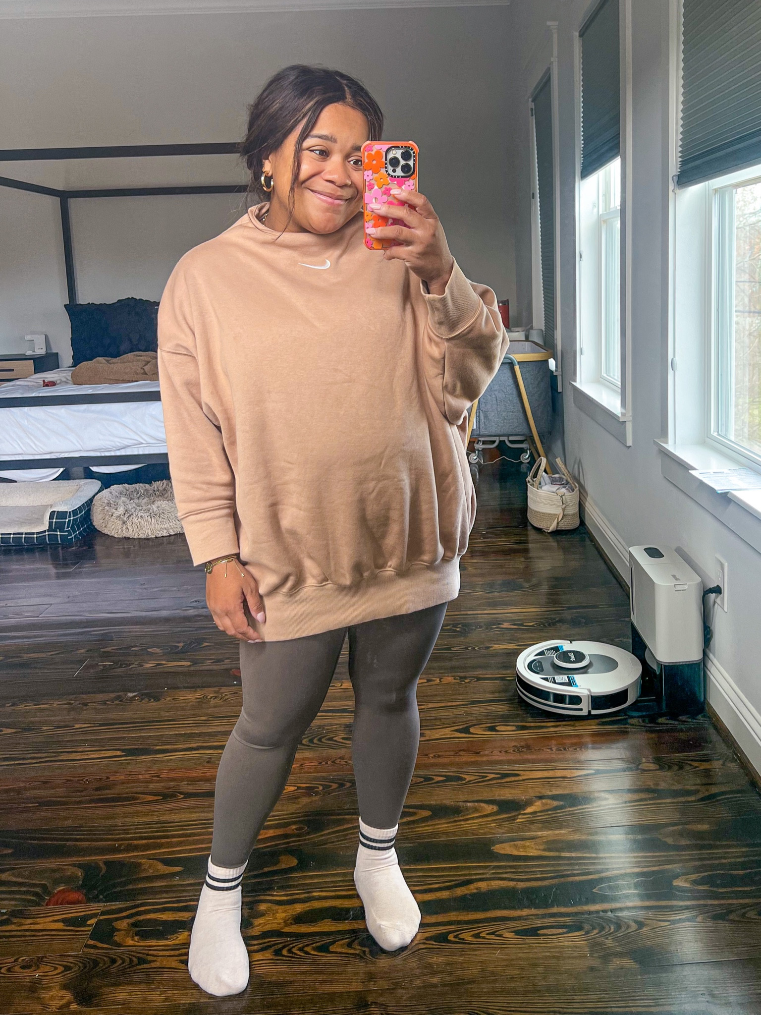 Neutral athleisure — this Nike cowl neck runs large and is on sale. Wearing a small here!

#LTKunder100 #LTKfit