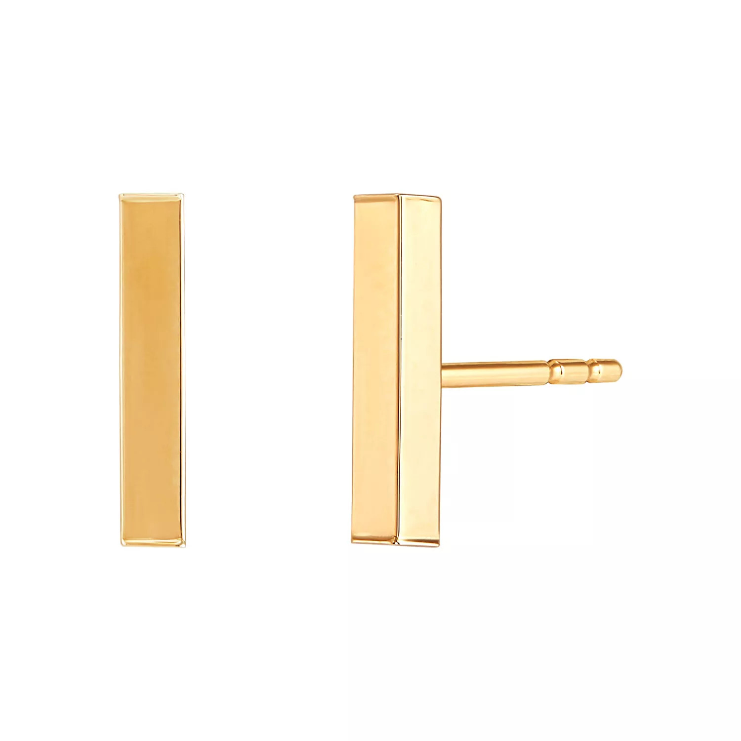 2mm Bar Stud Earrings in 14K Yellow Gold | Sam's Club