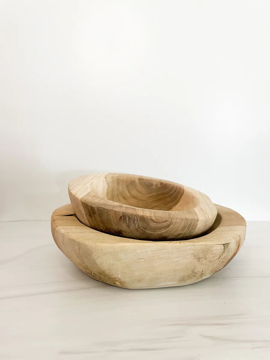 Teakwood Bowls, Set of 2 | The Southern Porch