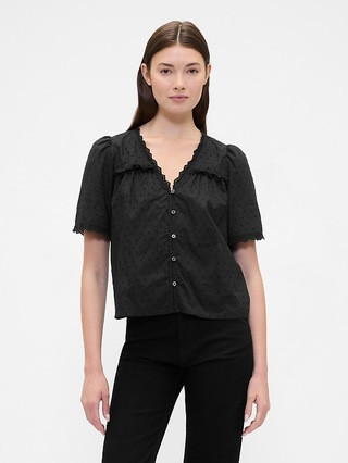 Ruffle V-Neck Top | Gap Factory