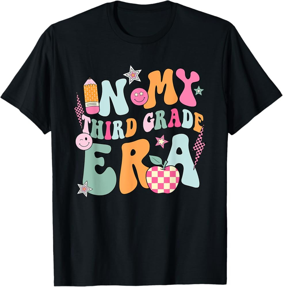 In My Third Grade Era Back To School Retro Groovy 3rd Grade T-Shirt | Amazon (US)